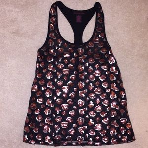 Sequined racerback tank top size S